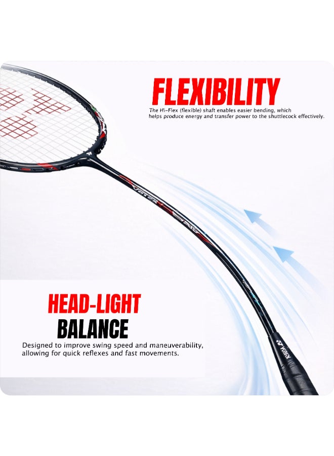 يونيكس مضرب تنس الريشة يونيكس أستروكس لايت 37i أسود اللون، مزود بأوتار وغطاء كامل - إطار خفيف الوزن وعالي القوة لضربات ساحقة سريعة وتحكم وأداء شامل - Image 5